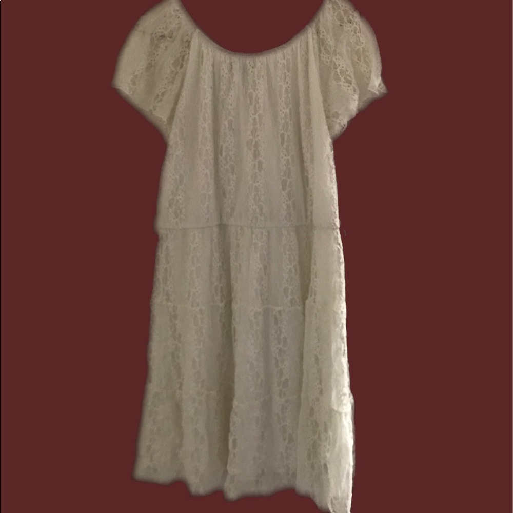 White Lace Cottagecore Dress